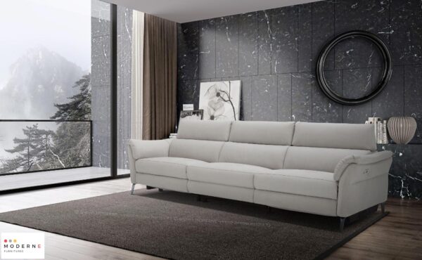 ספת מעצבים עם ריקליינרים חשמליים דגם 50021 לבן מודרני רהיטים MODERNE